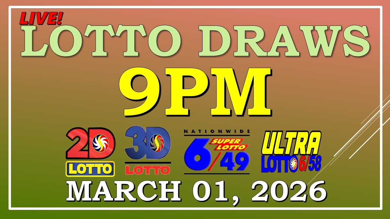 LOTTO RESULT  9PM DRAW , MARCH 01,  2026@LottoResultTV15K