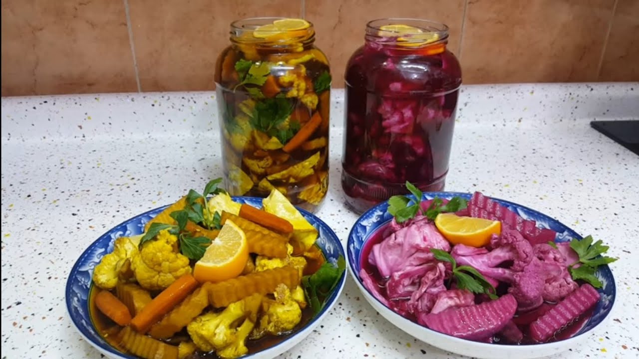 طريقة عمل الطرشي الأحمر والأصفر من