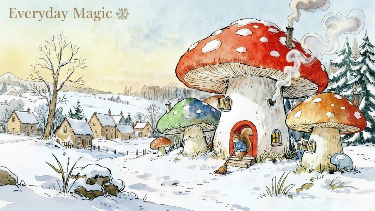 Everyday Winter Magic ❄ Cozy Village Ambience | Gentle Folk Music for Relax & Focus