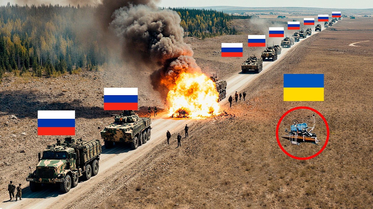 Russian Convoy Gets Decimated by Ukrainian FPV Strike