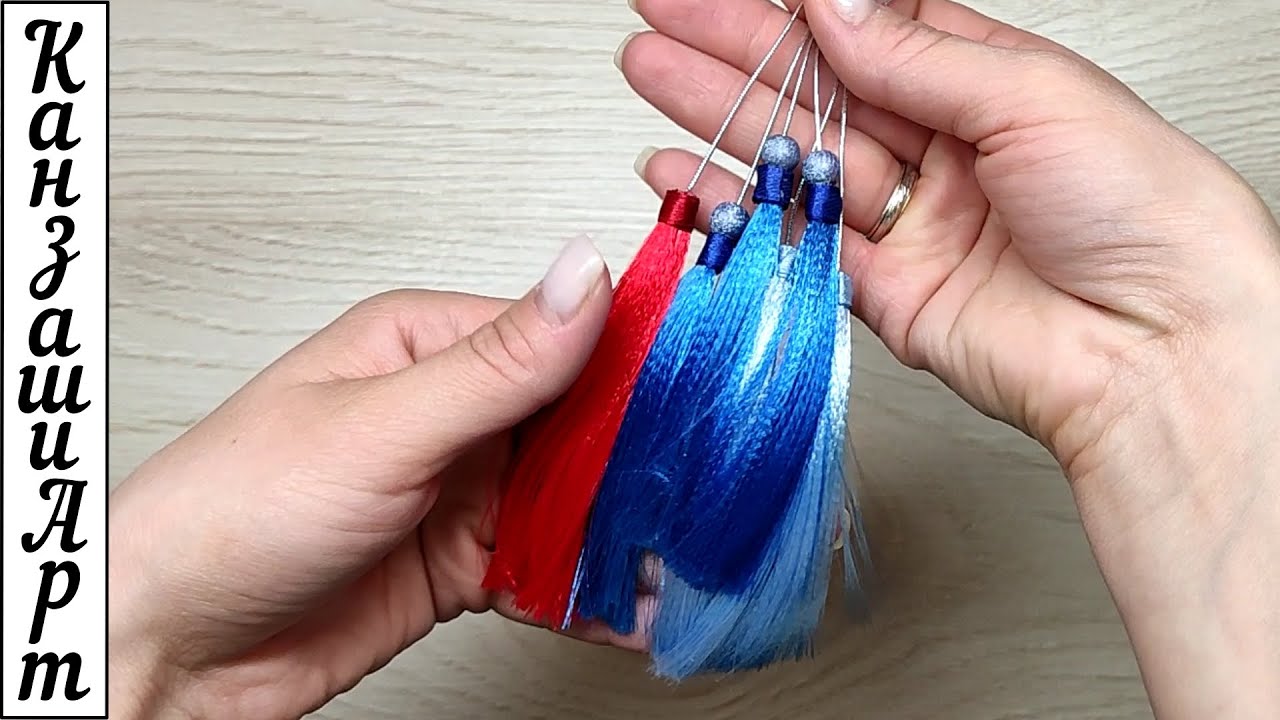 Кисточки из атласных лент 🎀 Мастер класс Канзаши 🎀 DIY