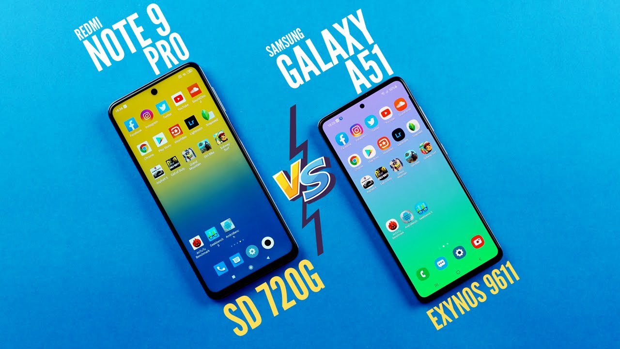 Xiaomi Redmi Note 9 Pro vs Galaxy A51 Speed Test Comparison