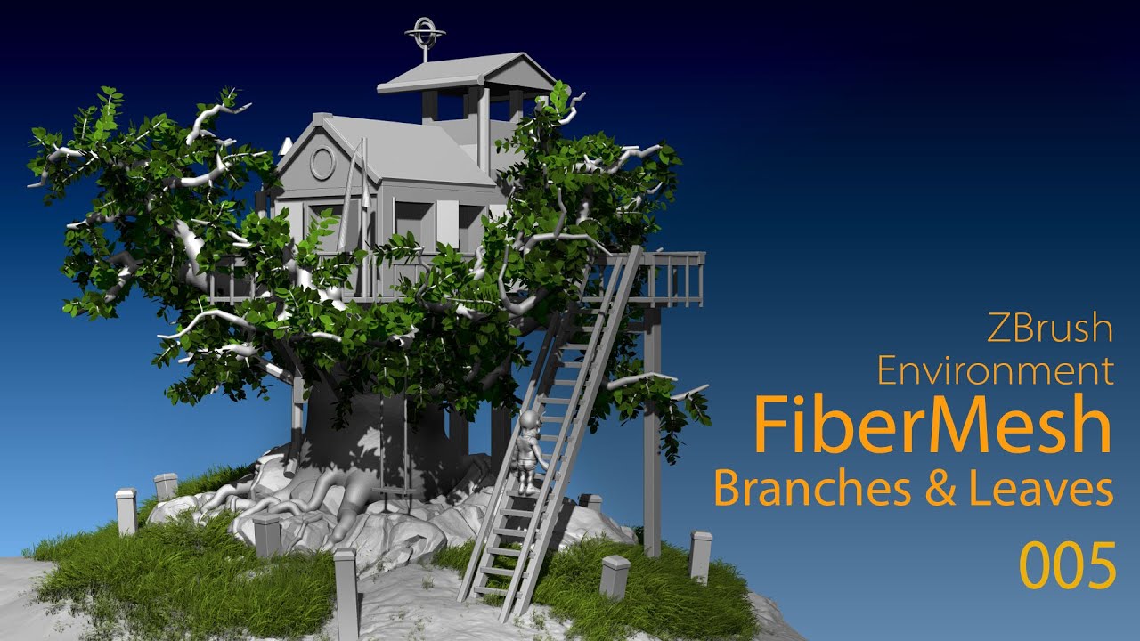 MS3D | Environment | 005 | ZBrush | FiberMesh - Branches and Leaves