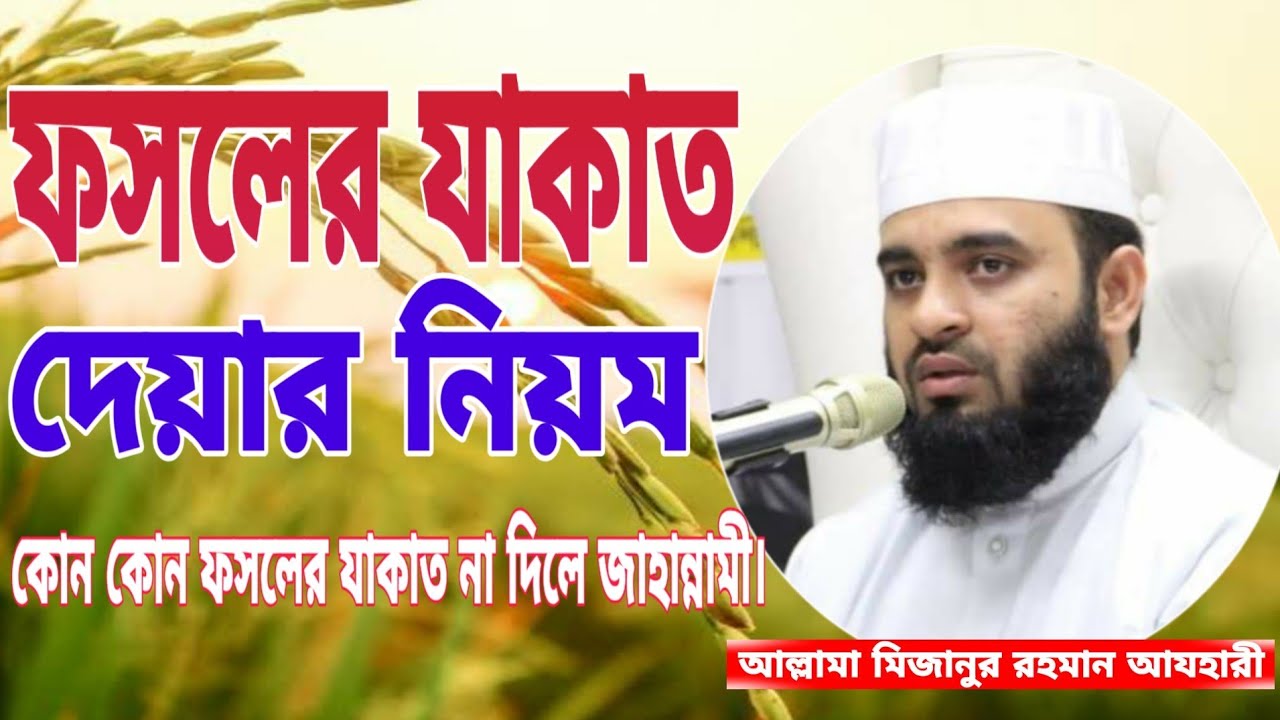 ফসলের যাকাত দেওয়ার নিয়ম মিজানুর রহমান রহমান আযহারী | fosoler jakat deyar niom