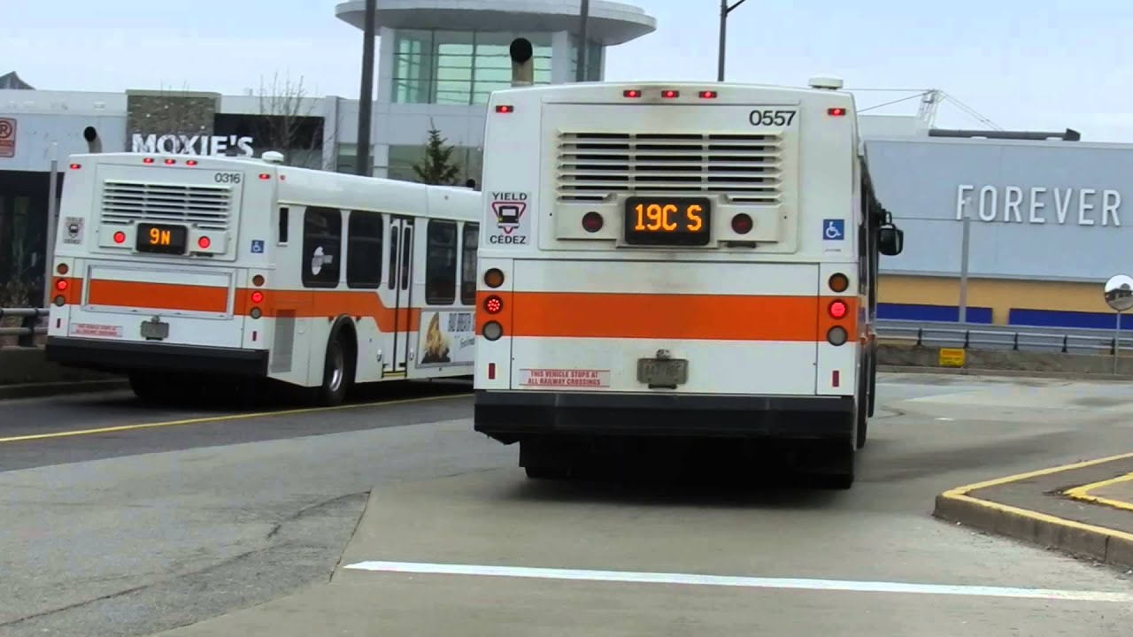 miWay NFI D40LF pulling away from City Center Terminal