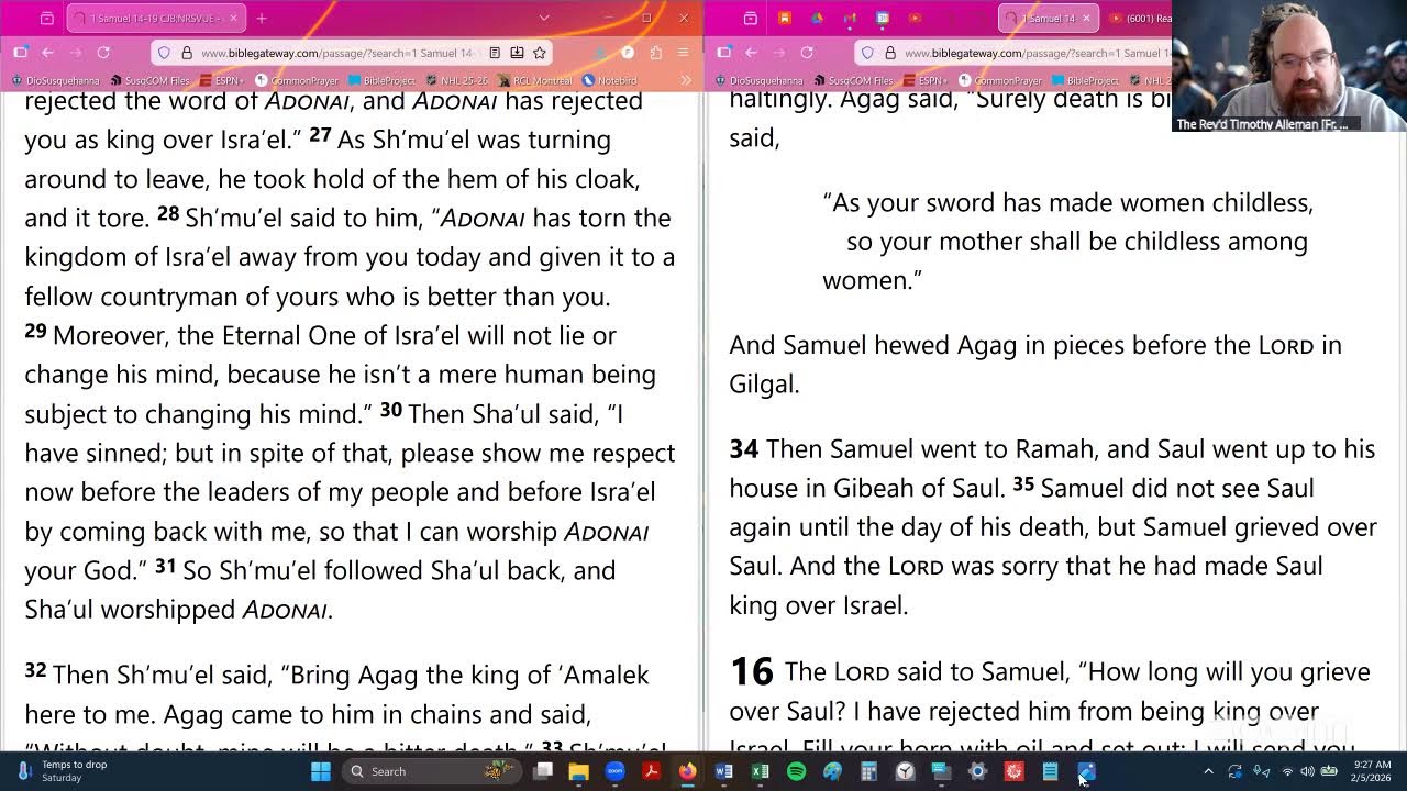 Reading the Bible: 1 Samuel [14] (5 February '26)