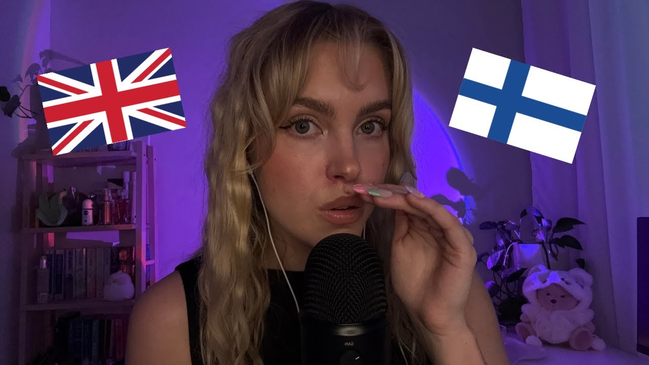 ASMR trigger words in english vs finnish | trigger word battle | closeup whispers & inaudible