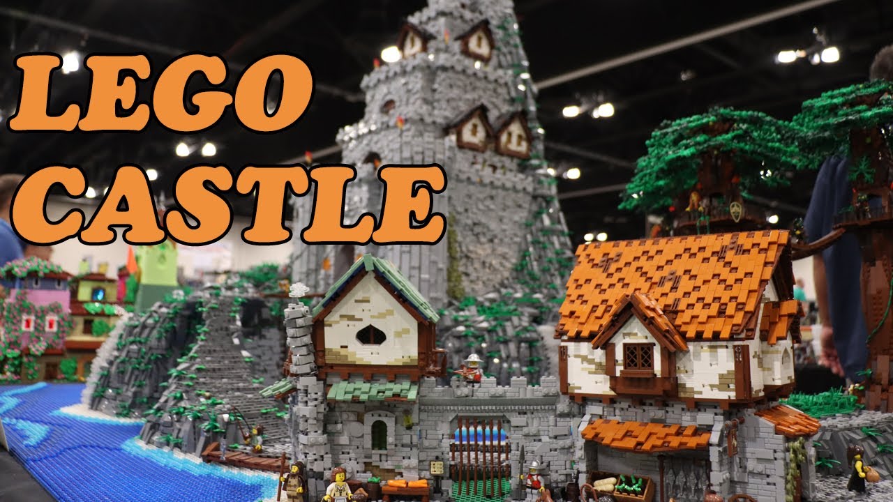 Giant Modular LEGO Medieval Castle Rock Falls | Brickworld Chicago 2022
