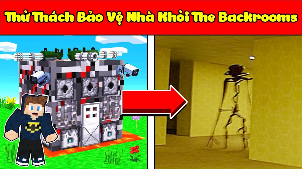 JAYGRAY THỬ THÁCH BẢO VỆ NHÀ KHỎI QUÁI VẬT THE BACKROOMS TRONG MINECRAFT*TRIỆU HỒI QUÁI VẬT KINH DỊ