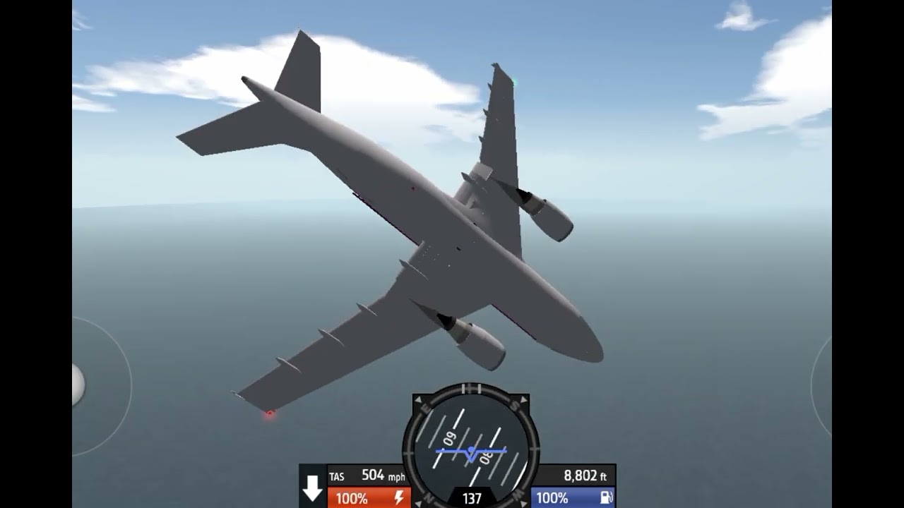 Thai airways flights 620 simple plane landing animation
