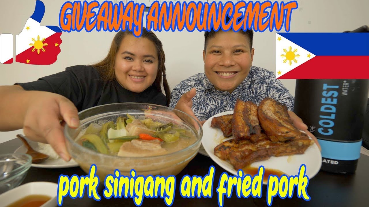 Sinigang Pork and Fried Pork Filipino Food Mukbang