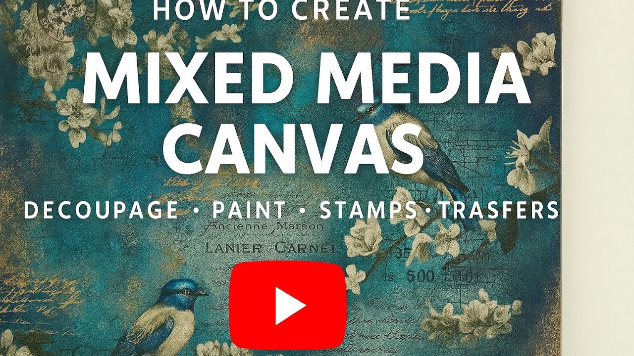 How to Create a Stunning Mixed Media Canvas | Decoupage, Paint, Stamps & Transfers Tutorial