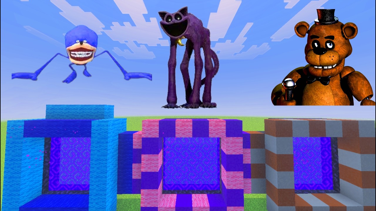 How to make portal to ShineSonic CatNap Five night`s at Freddys in Minecraft PE MCPE