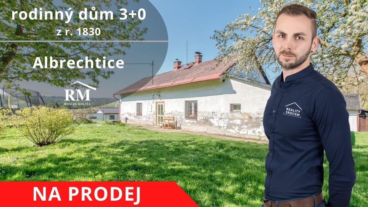 Prodej rodinného domu 3+0 z r. 1830, s hospodářskou budovou, pozemek 5.344 m2, Albrechtice