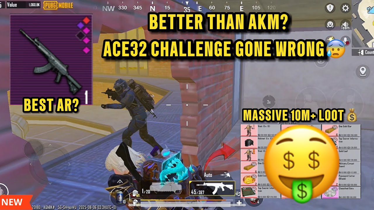 ACE32 CHALLENGE🔥| MASSIVE 10M LOOT💰| SOLO GAMEPLAY#pubg #pubgmobile #5картавновомметро #metroroyale 