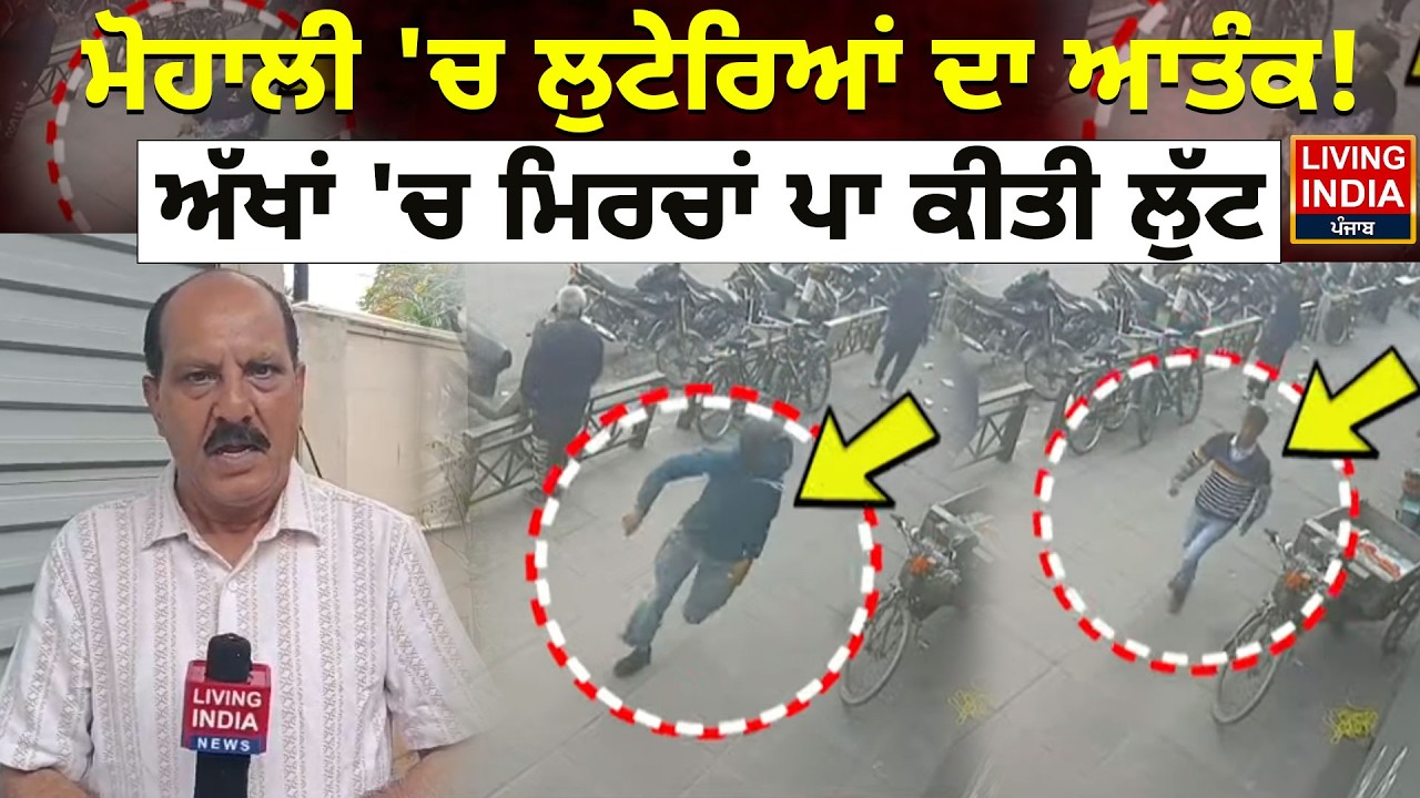 Mohali 'ਚ ਲੁਟੇਰਿਆਂ ਦਾ ਆਤੰਕ ! ਅੱਖਾਂ 'ਚ ਮਿਰਚਾਂ ਪਾ ਕੀਤੀ ਲੁੱਟ |CCTV Video | Theft | Police Investigation