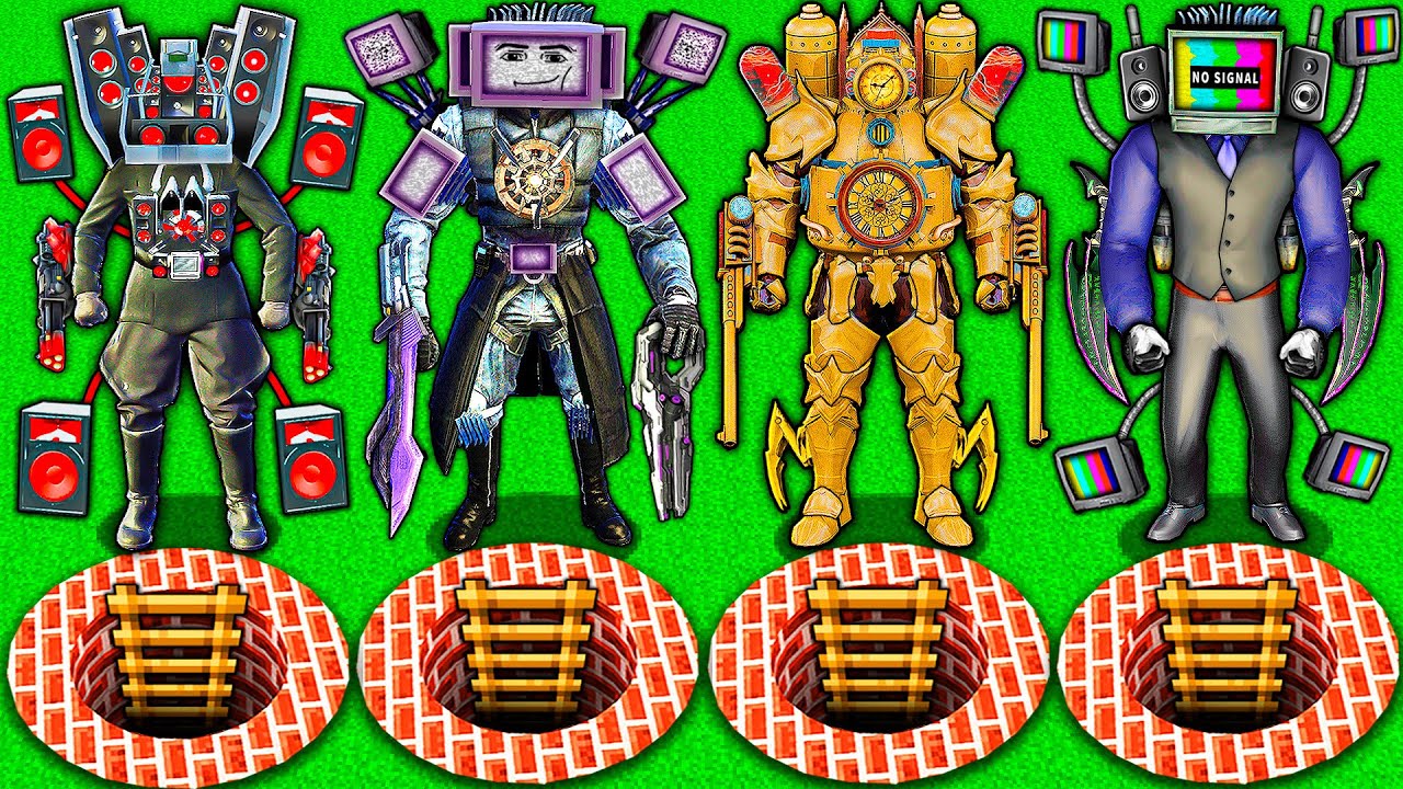 WHAT INSIDE this SECRET PITS of TV MAN TITAN and SPEAKERMAN vs SKIBIDI TOILET in MINECRAFT animation