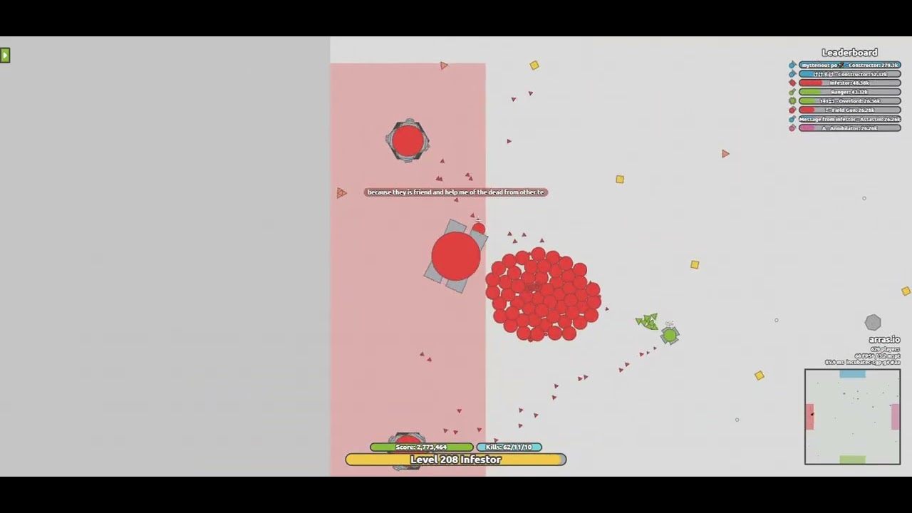 Gameplay Infestor 3 million in arras.io