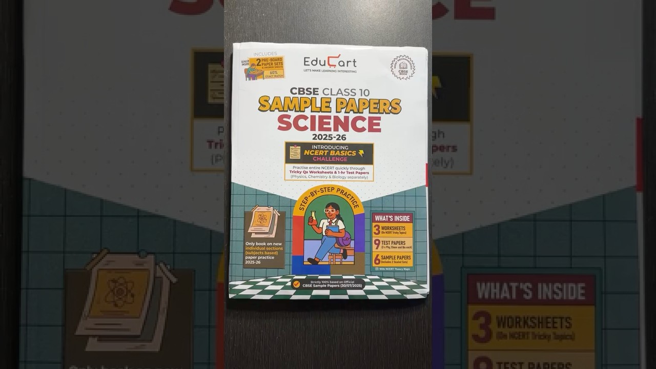 Educart CBSE Science Sample Paper Class 10 2025-26 new practice concept on 2026 pattern