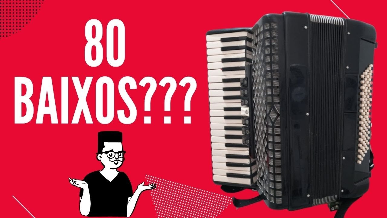 Aprender tocar Sanfona 80 baixos - Mi🎼
