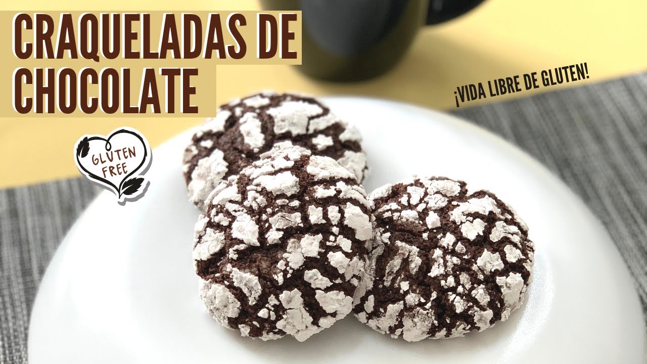 Galletas Craqueladas de Chocolate 🍪🍫 | Receta Super Facil | SIN GLUTEN