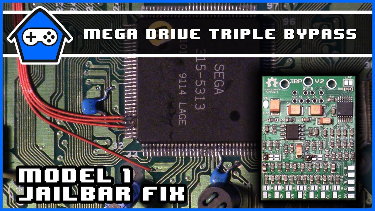 SEGA Mega Drive - Jailbar Fix -  Model 1 (PAL VA4) Triple Bypass