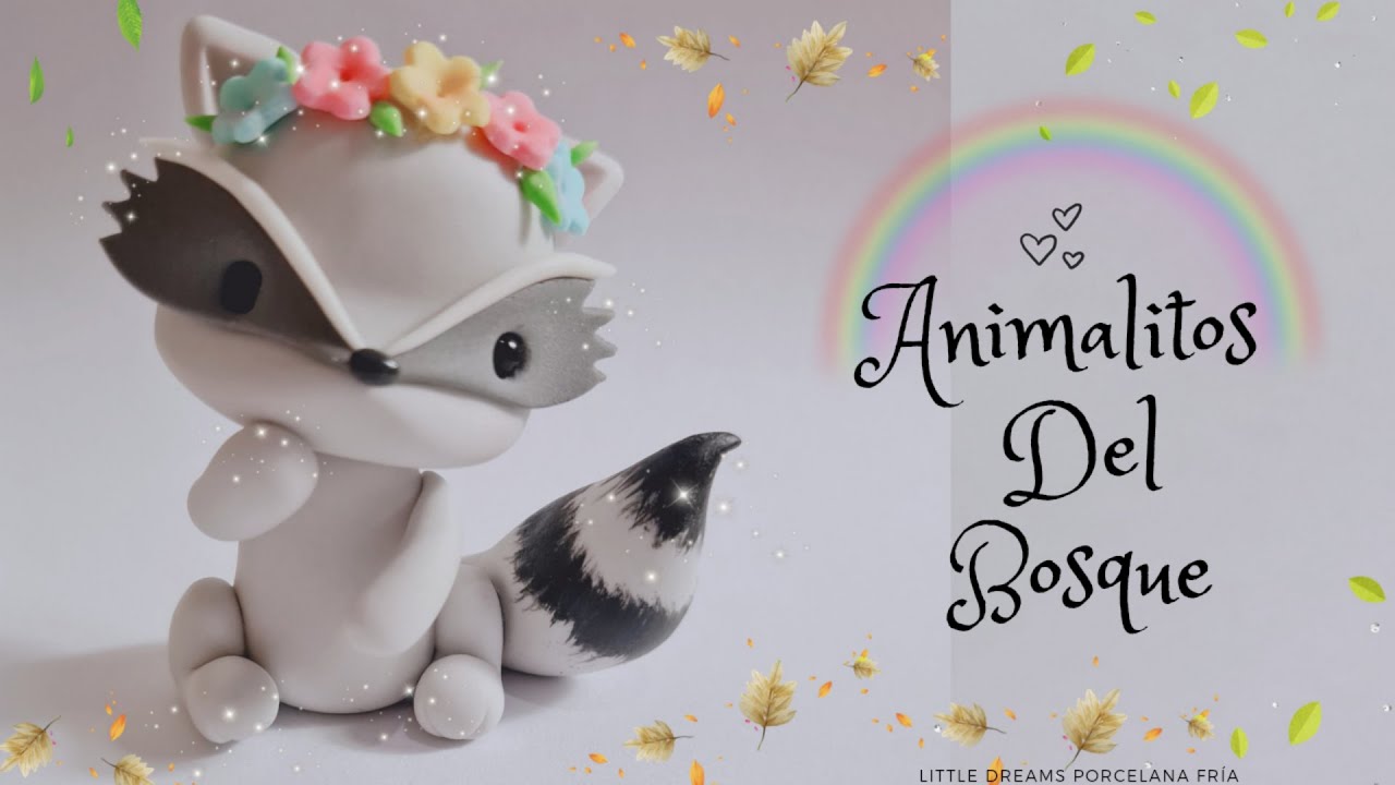 🐾🌼ANIMALES del BOSQUE en PORCELANA FRÍA // MAPACHE 🌼