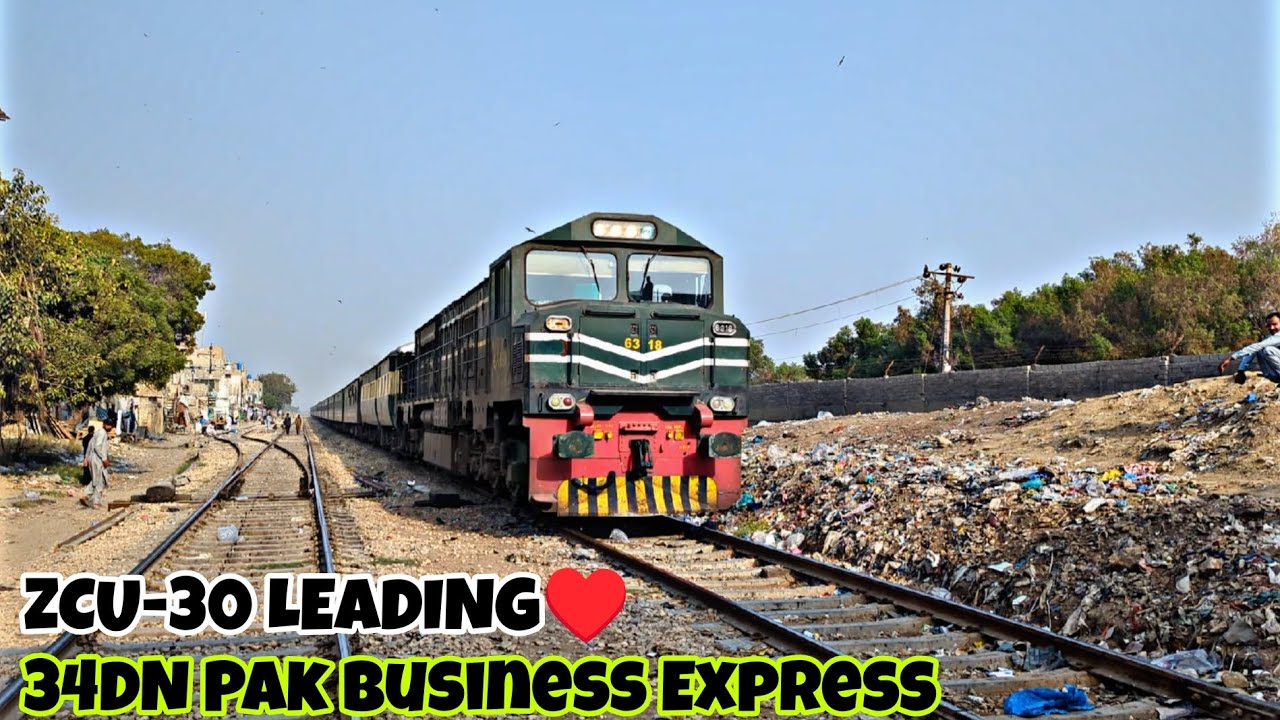 Pakistanrailways New Luxurious Train 34DN Pak Business Express Lead By ZCU-30 Passing From BalochPul