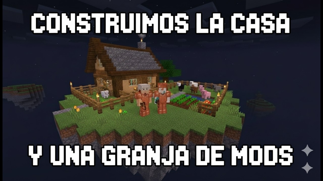 CONTRUIMOS LA CASA Y LA GRANJA DE MOBS EN UN SOLO BLOQUE |  MINI SERIE DE MINECRAFT EP 2 ONE BLOCK -