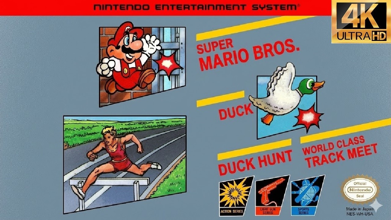 Super Mario Fangame Bros 3-en-1Super Gun Hunt Mario Bros.World Class 1985 (NES) All Bosses Retro 4K