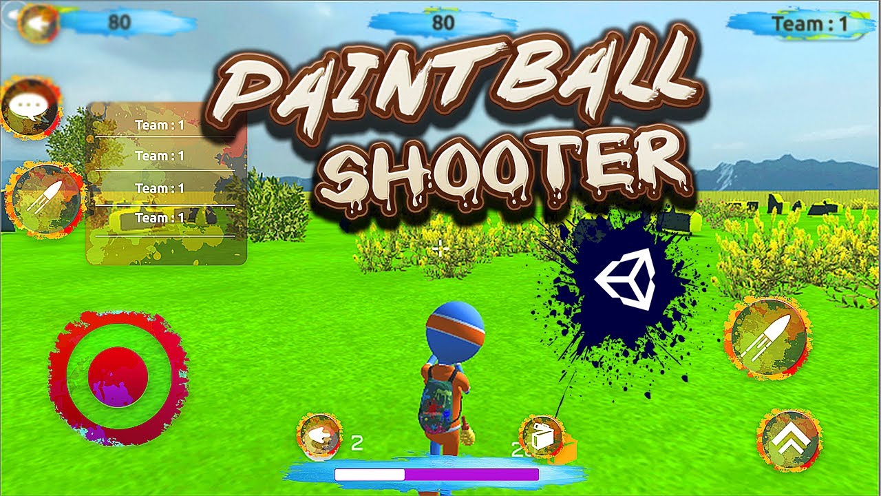 Unity3D Third Person Paintball Shooter Game For Mobile