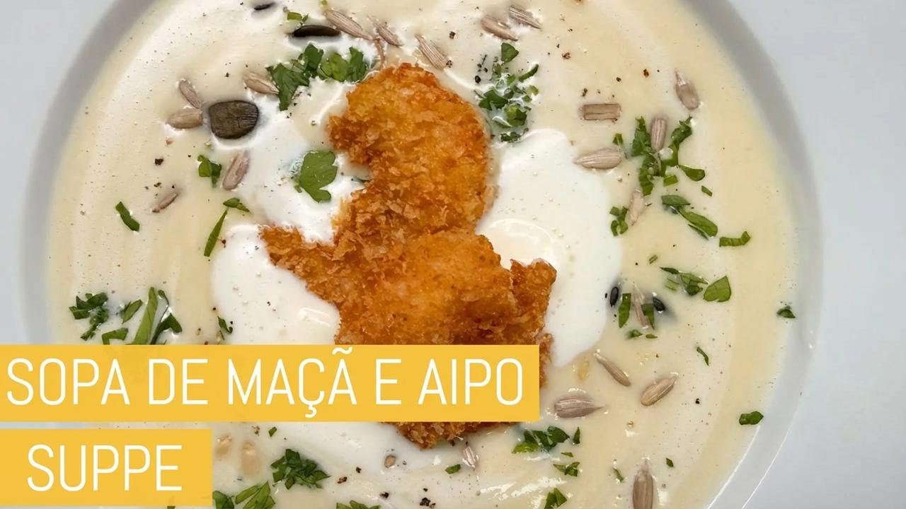 Sopinha cremosa de maçã com aipo: irresistível e fácil de fazer