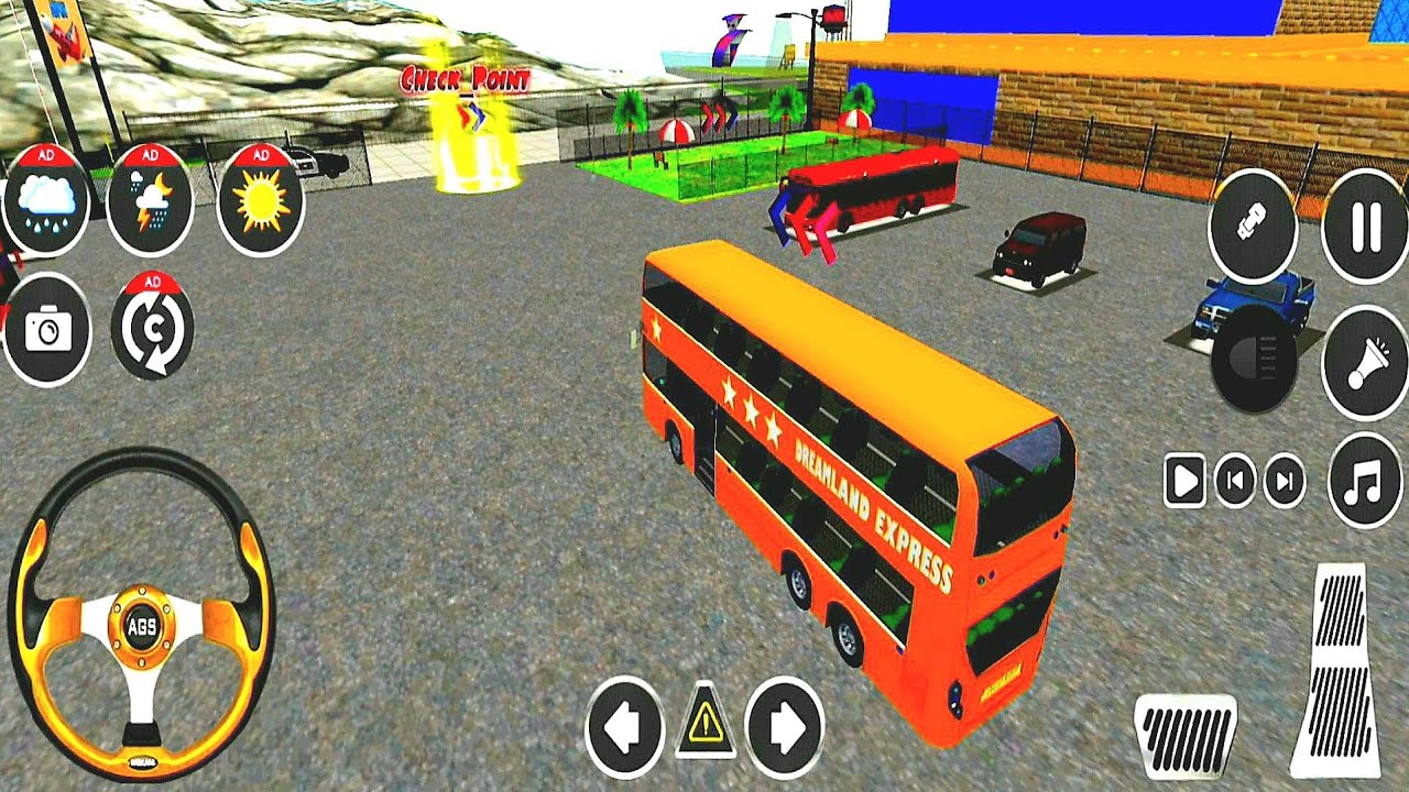 Bus Tingkat Angkut Banyak Penumpang dari Bandara - Mengemudi Bus 3d 2026 - Game Mobil Bus