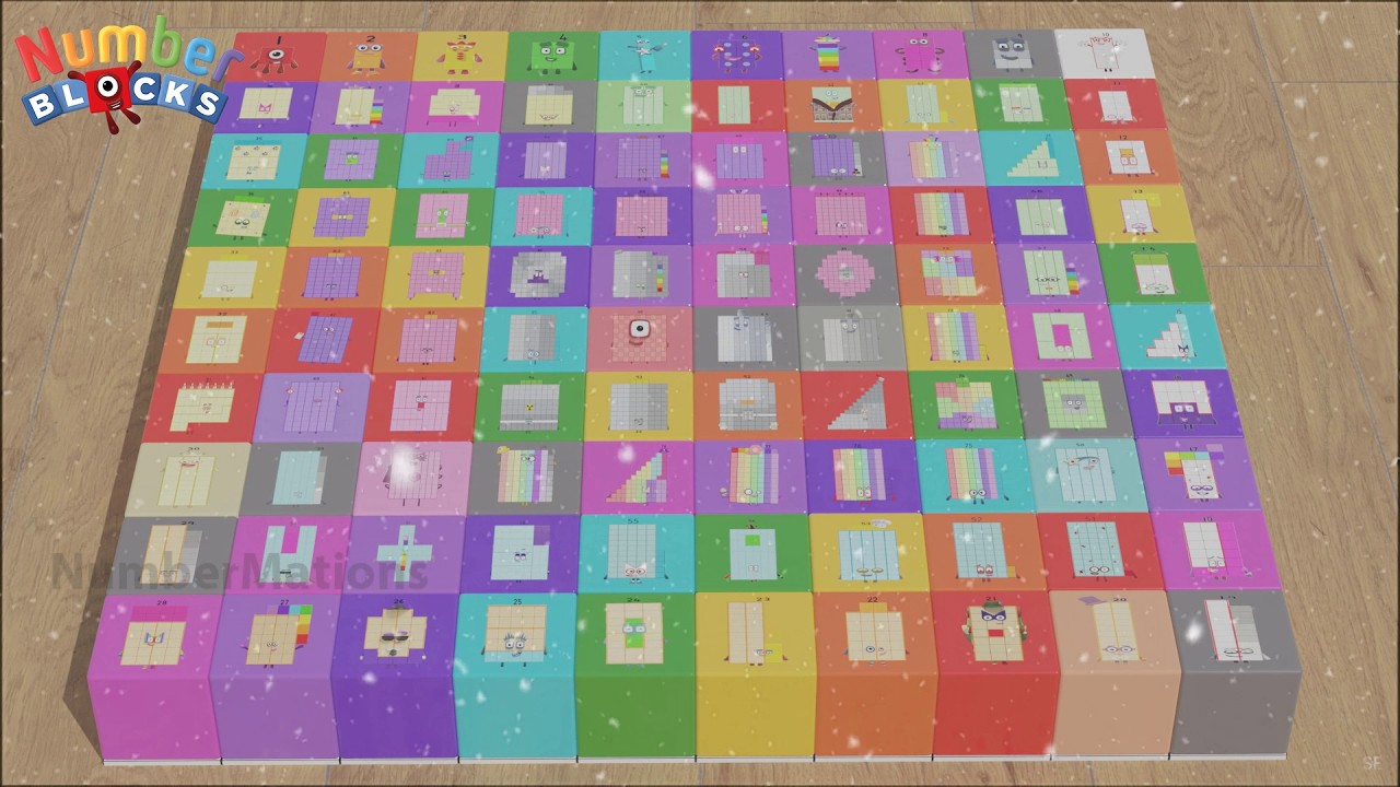 Счет с помощью Numberblocks | Изучение чисел от 1 до 100 для детей | Снежная версия