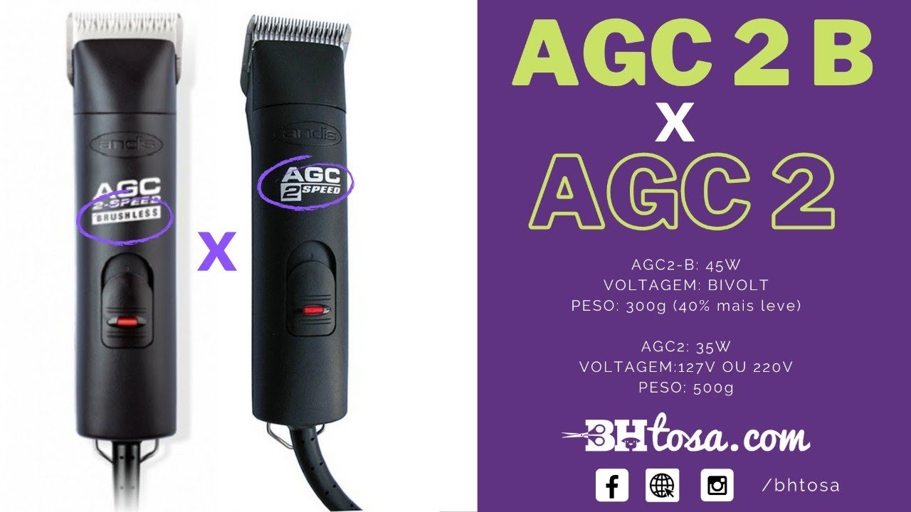 ANDIS AGC2-B É BOA? DIFERENÇAS ENTRE AGC E AGCB - Unboxing da maquina de tosa mais nova da Andis