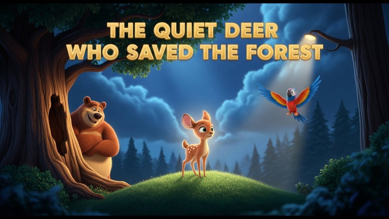 Kids cartoon animaThe Quiet Deer Who Saved the Forest 🦌 | Kids Moral Story | Bedtime Animal Storyl