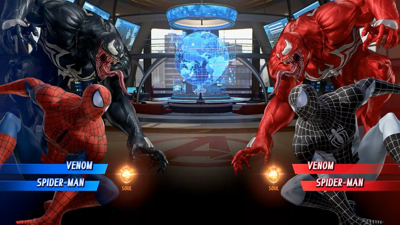 Venom & Spiderman VS Red Venom & Grey Spiderman - Marvel vs Capcom Infinite