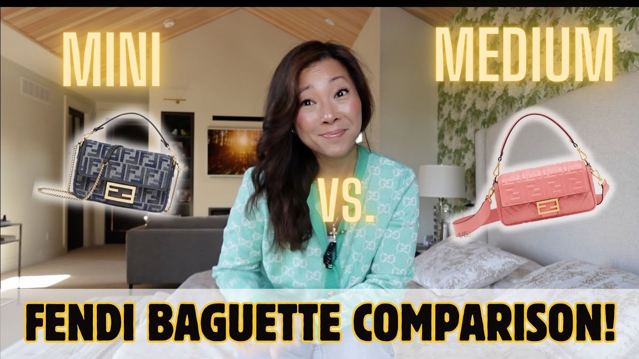 Fendi MINI vs MEDIUM Baguette COMPARISON | WHAT FITS INSIDE, MOD SHOTS, WHICH IS BETTER? FULL REVIEW