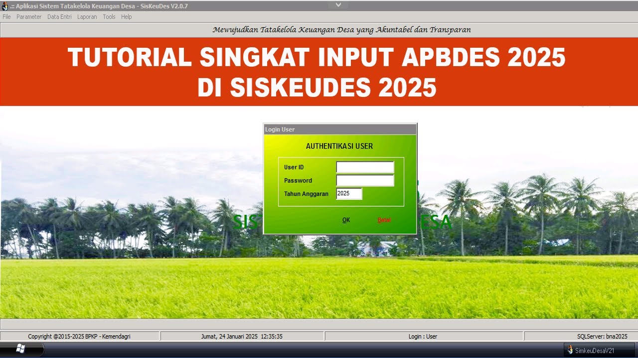 Tutorial Singkat Input APBDes di Siskeudes 2025