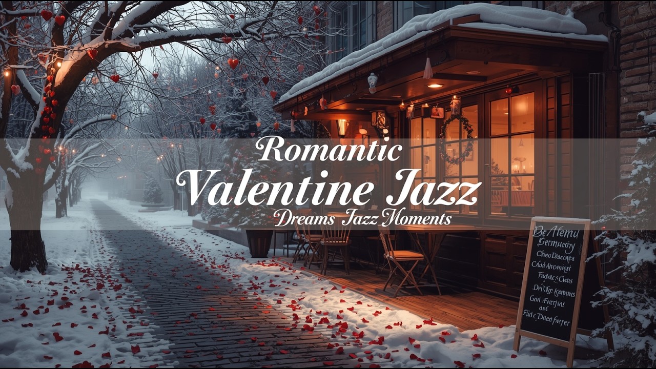 Happy Valentine’s Day at a Snowy Street Café Terrace ❄️ Romantic & Warm Jazz for Focus & Calm ☕