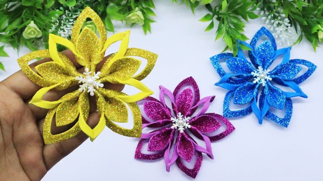 Easy DIY EVA Foam Flowers🌸Step by Step Tutorial🌸Colors EVA Foam Crafts