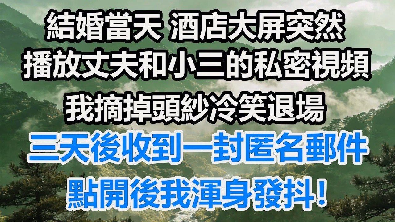 結婚當天，酒店大屏突然播放丈夫和小三的私密視頻，我摘掉頭紗冷笑退場，三天後收到一封匿名郵件，點開後我渾身發抖！