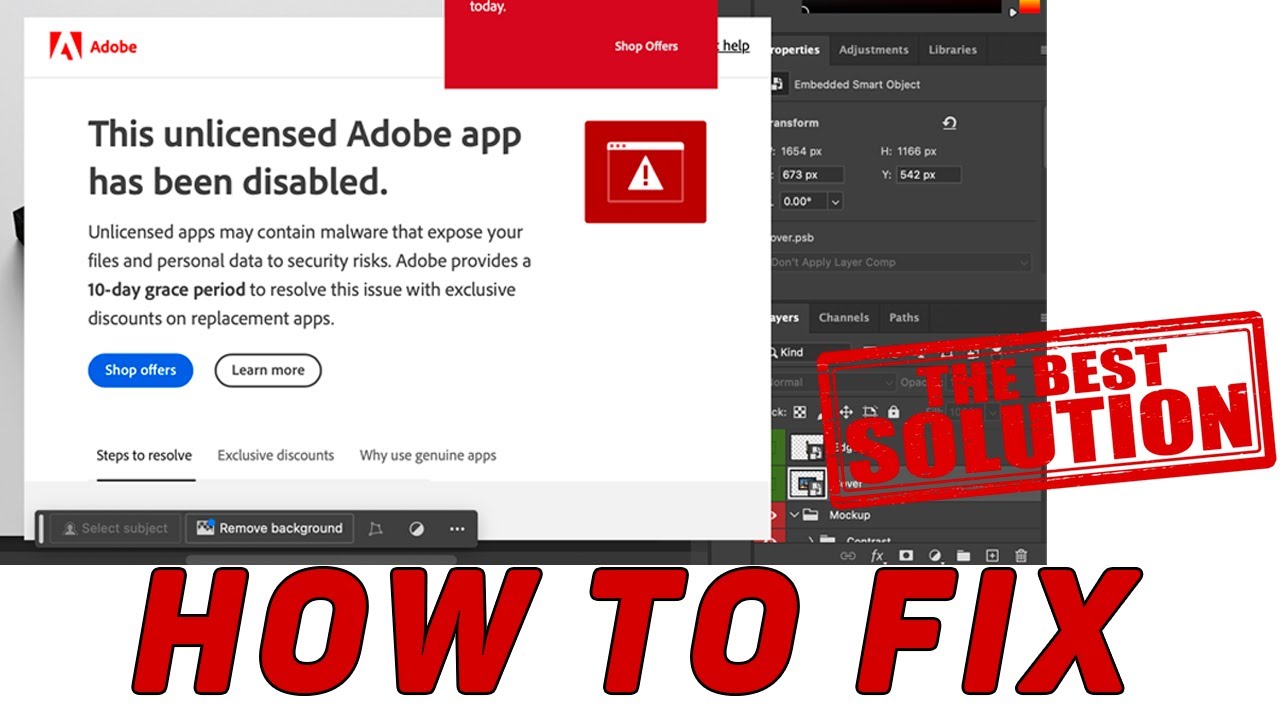 Как исправить ошибку «Это нелицензированное приложение Adobe отключено» в Photoshop 2025