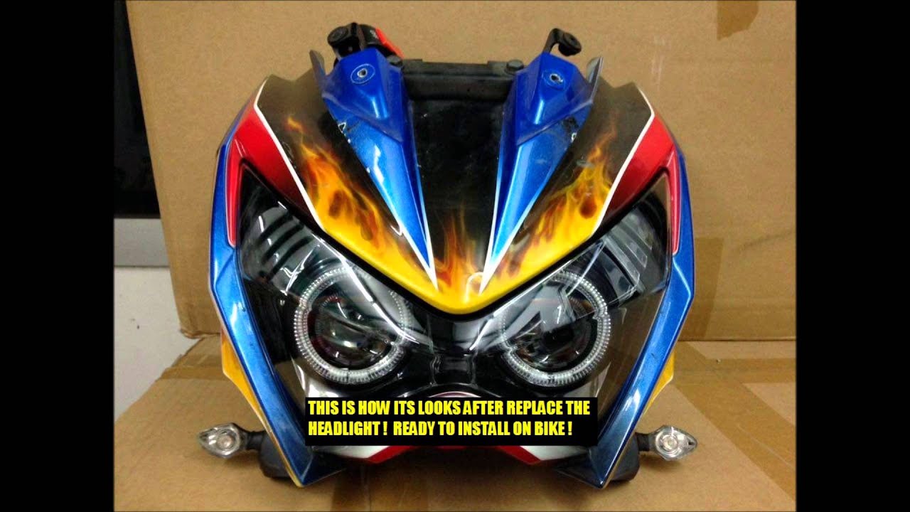 Kawasaki z800 /250 /300 projector headlight installation (fast tutorial)