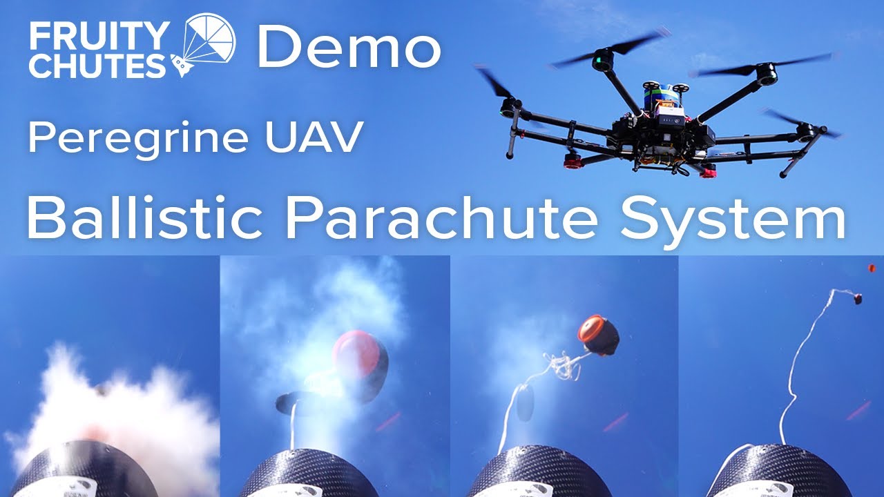 Ballistic Parachute Deployment Demo - Peregrine UAV Ballistic Recovery System | Fruity Chutes Demos