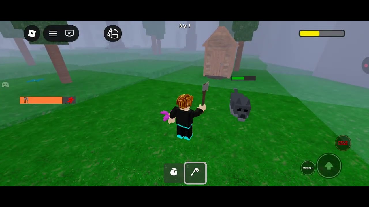 Jogando 99 noites na floresta 