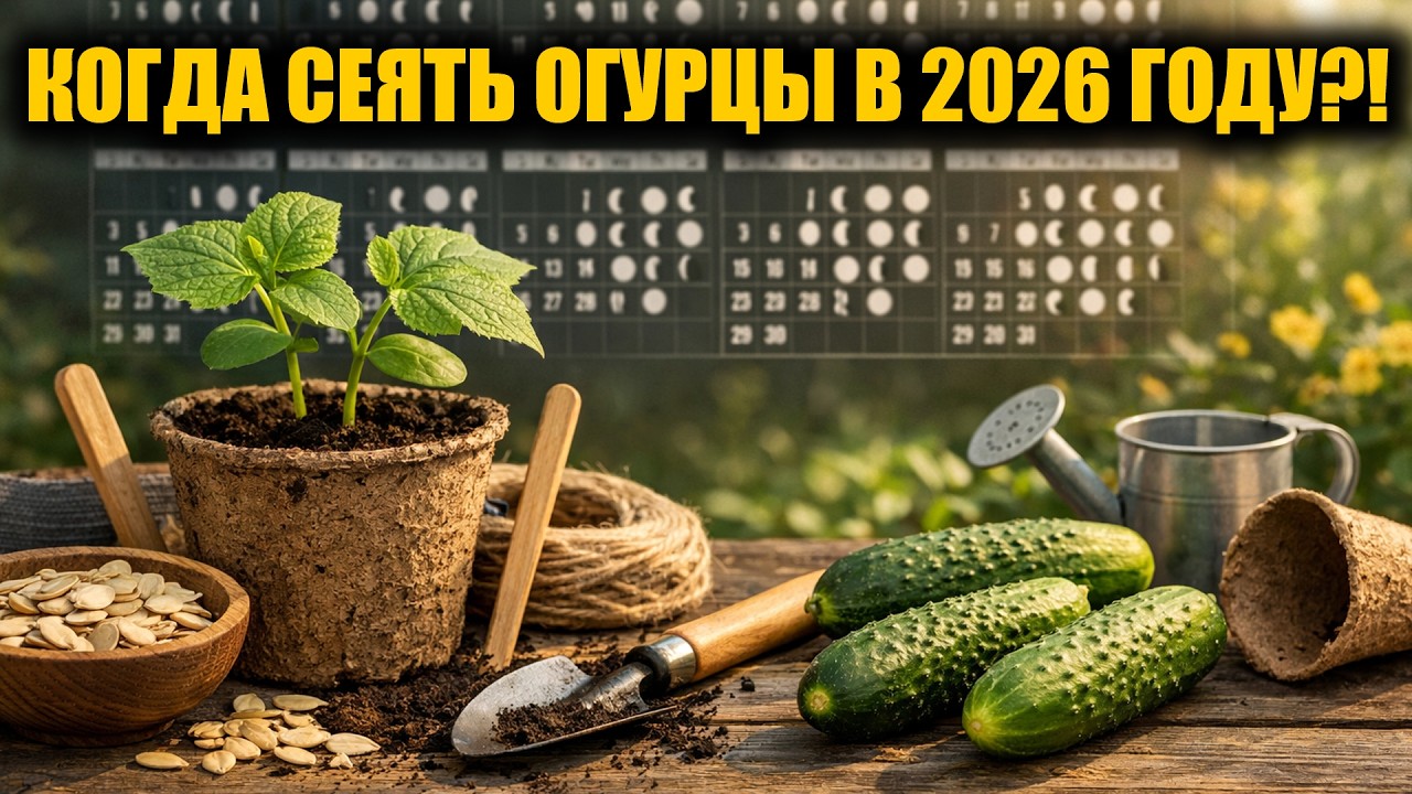 Когда СЕЯТЬ ОГУРЦЫ на рассаду в 2026 году, самые благоприятные дни
