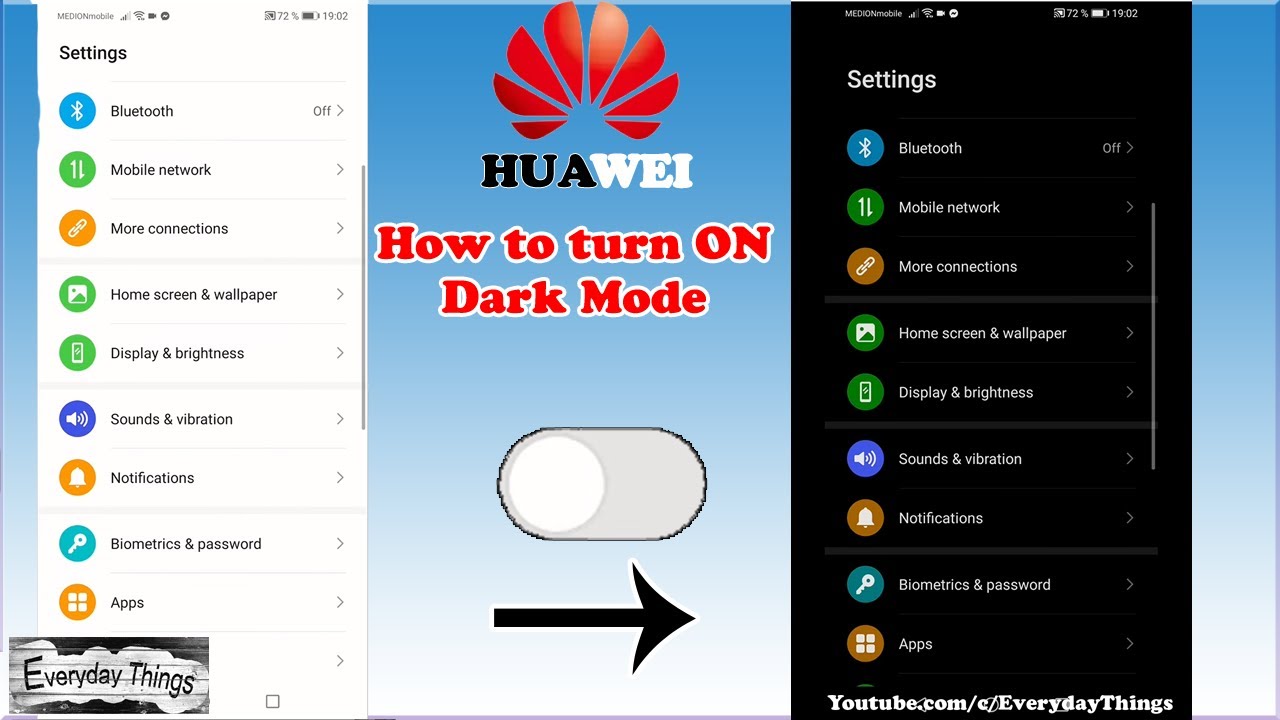 How to turn on or off Dark Mode on your Huawei Smartphone