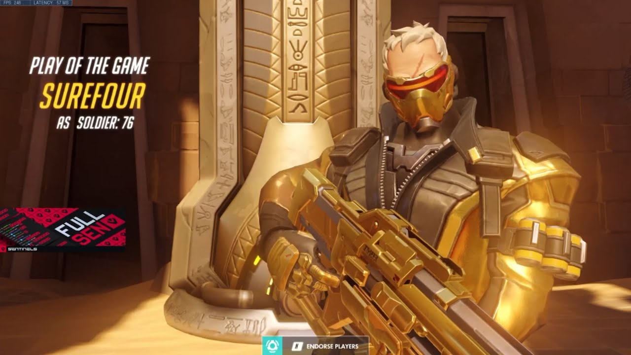 Overwatch Surefour Playing Soldier 76 Like F.cking Human Aimbot -POTG-