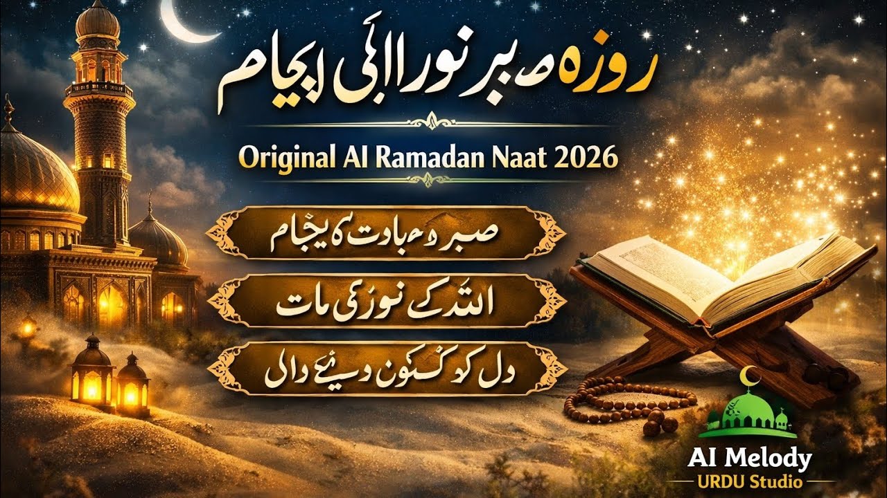روزہ صبر اور نورِ اللہ کا پیغام | رمضان المبارک2026 | دل کو چھو لینے والا بیان|AI Melody Urdu Studio
